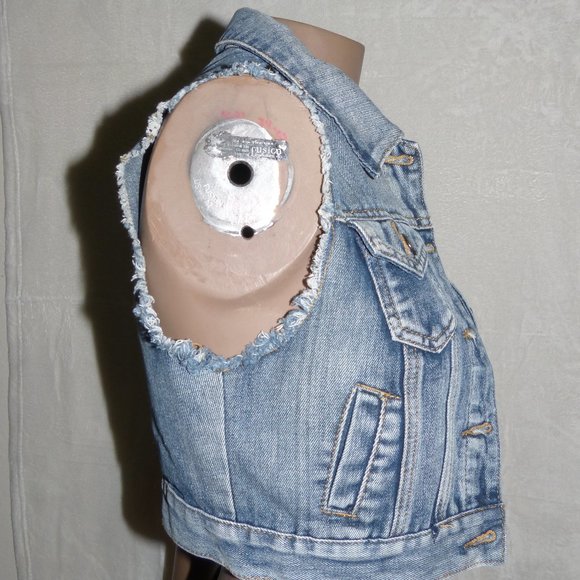 LOVE CULTURE DENIM VEST SZ S - Picture 8 of 11